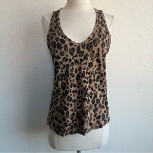 NWOT AMO Unique Snakeskin Print Tan And Cotton Black Tank Top - Size S